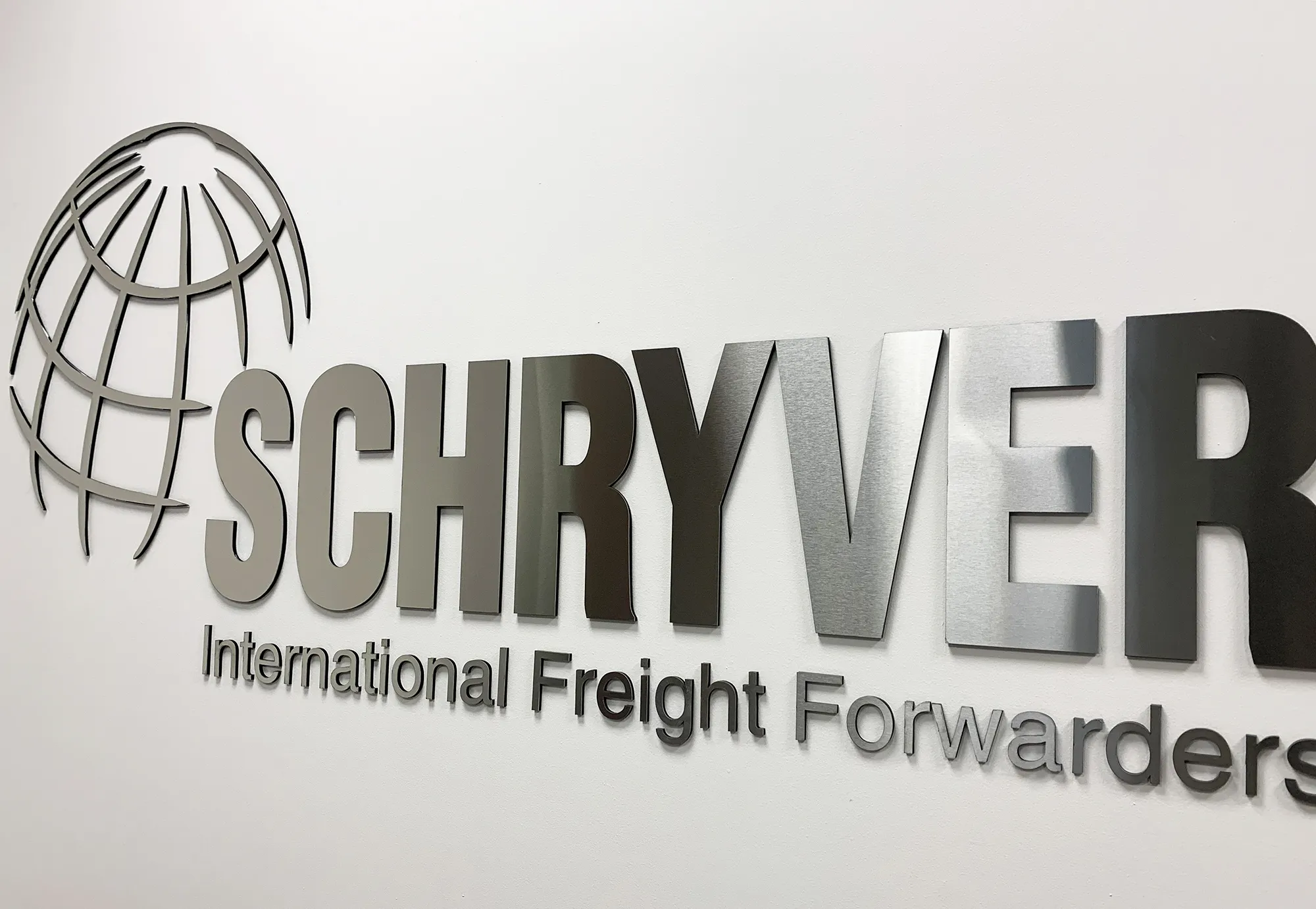 Ottawa office wall sign acrylic brushed aluminum — DSign LED